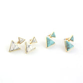 Dune Triangle Marble Peek a Boo Jacket Back Earrings